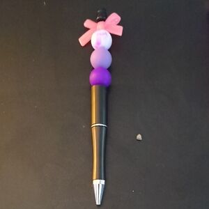 Chic Purple and Pink Beaded Pen